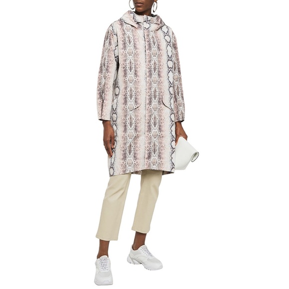 Maje Baro Snake-Print Shell Hooded Jacket - Picture 4 of 5